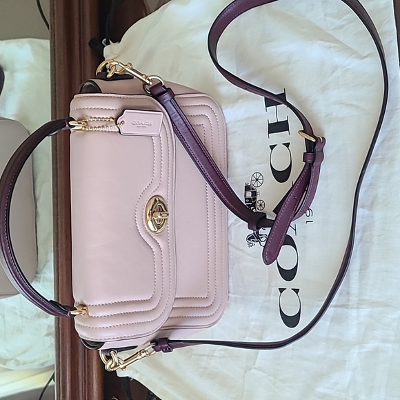 Coach Cream Pink and Purple Shoulder Bag - Picture 1 of 12